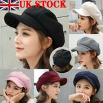 Ladies Women Girl Wool Blend Baker Boy Peaked Cap Newsboy Hat Retro Beret Cap UK
