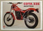 MONTESA COTA 335 Motorcycle Sales Specification Leaflet 1986 Ref C-335/86