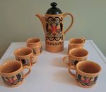 Sadler Rooster Coffee Pot Set Vintage 1960’s w/ Creamer & Sugar Bowl Folk Art