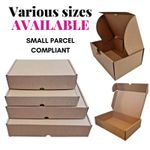 Small parcel postal boxes, cardboard brown shipping boxes, boxes for posting