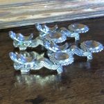 Vintage Silver Tone Metal Set Of 4 Chinese Dragon Chopstick /Spoon Rests 10 Cms