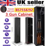 3 Gun Cabinet Safe Lockable Rifle Firearm BS7558/92 Police Approved Heavy Steel