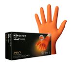 Mercator Multi-Use Orange Nitrile Gloves, Super Strong Disposable Gloves