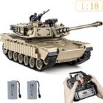 1:18 M1A2 Abrams RC Battle Vehicle BB Tank Smoke Lights Engine Sound Recoil Toy