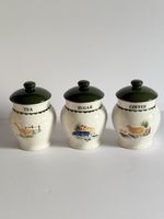 Wood & Sons Vintage Coffee Tea Sugar Pot with Lid Set of 3 Jacks Farm Animals