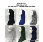 MUSLIM KIDS GIRLS/ADULT HIJAB ISLAMIC HEADSCARF PLAIN SCARF ONE PIECE CHILDREN