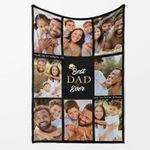 Personalised Dad Photo Blanket Custom 8 Pictures with Text Custom Gift