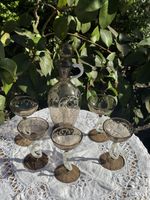 Art Deco 1930’s Austrian Bimini Mermaid Stem Cordial 5xGlasses & Decanter 