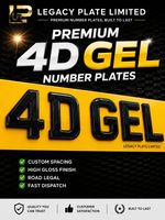Road Legal 4D Gel Number Plates Custom Registration Plates UK MOT COMPLIANT