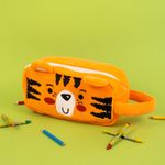 Jungle Animal Plush Pencil Case | Soft Zip-Up Storage for Kids