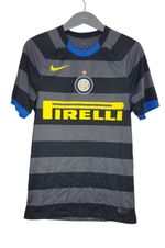 Nike Inter Milan Football Shirt Adults XS Black 2020/ 2021 Grey Striped Firelli 