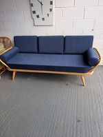 Ercol Daybed Cushions and Covers Navy Velvet with Bolsters