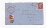 1876 QV 1d RED PLUS 4d VERMILION STAMP PLATE14 ON REGISTERED COVER TO PEEBLES