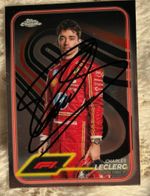 Charles Leclerc Hand Signed Topps Chrome Card Ferrari Scuderia COA PSA QO CARD