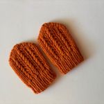 Handmade Baby Mittens Boys 0-3 months Knit Brown Vintage 70s style Boho Hippie