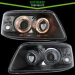 VW Transporter T5 Van 2003-2010 Projector Halo Angel Eyes Rings Headlights Black