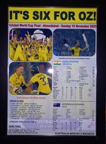 Australia 2023 ICC Cricket World Cup winners - souvenir print