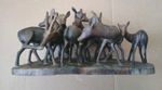 Rare Vintage African Hand Carved Wooden Animals Ornament 1960s 