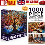 1000 Pieces Stained Glass Jigsaw Puzzle, Beautiful Tree of Life Art Puzzles