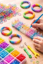 Rubber Loom Bands Bracelet Making Kit Multi Colour Up to 300 Bands DIY Kids