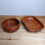 Vintage Baking Dishes Terracotta Rustic Roasting Farmhouse Country Hand Made