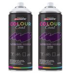 2X ColourCoat Lavender Purple RAL 4007 Gloss 1K Acrylic Spray Paint 400ml