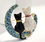 Fashion Cat Brooch Pin Rhinestones Costume Accessory Jewellery for Women