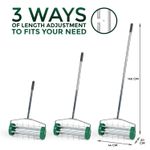 Portable Rolling Grass Lawn Garden Aerator Steel Spike Roller Adjustable Handle