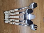 M&S St Michael Autumn Leaves Utensils Serving Spoons Cake Slice Salad Servers