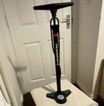 Muddyfox Floor/Track Bicycle Pump, Analogue Gauge, Dual Valve, Black Hose