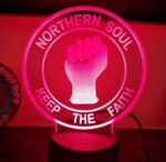 Northern Soul Keep The Faith  LED Colour Changing LED Lamp+remote