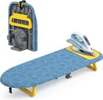 KINGRACK Tabletop Ironing Board, Small Board with Iron Holder, Blue 