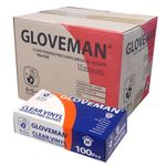 1 Case Gloveman Vinyl Gloves Powder Free in Small, Medium or Large (1000 gloves)