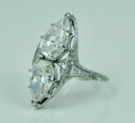 Art Deco Style Leaves Navette Shape 3.50 Ct Lab-Created Diamond Ring 925 Silver