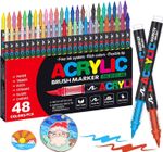 48 Colours Acrylic Paint Brush Markers Set -Paint Pens Acrylic Markers for Rock