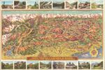 c. 1955 Lovely View and Map of the Dolomites, 'Carta turistica delle Dolomiti'