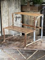 Antique French Iron Plant Stand Garden Steps