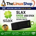 Slax Linux 15 (Slackware) on 64GB USB Stick -  Live Bootable Linux Install
