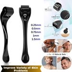 Derma Roller 0.5mm 540 Titanium Microneedle Beard Hair Growth Face Scalp Body uk