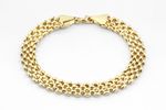 9ct Gold 8mm Broad Panther Link Bismark Bracelet Size 7.5 Gold Weight 5.8 Grams