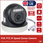 HIKVISION Compatible 4K 8MP PTZ 15X Zoom 2 Way Audio +IR POE IP CCTV Camera UK