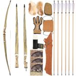 60" 62" 64" Longbow Set 20-50lbs Takedown Traditional Bow Archery Hunting RH LH