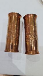 Rare Art Nouveau Arts Crafts Copper Vases Keswick School Industrial Art KSIA
