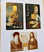 SET 3, MASTERPIECES OF FINE ART  1/1000TH OZ GOLD COIN BARS SALE PRICE NO OFFERS