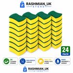 24 Pack Kitchen Cleaning Sponges Scourers Washing Up Non-Scratch for Dish Pad