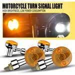 4X Universal Motorcycle Chrome Turn Signal Indicators Light Lamp Amber Blinker