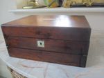 VICTORIAN ROSEWOOD  FITTED WRITING STATIONERY BOX