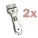2x Non-Scratch Hob & Oven Scraper Blade Tool Steel Glass Ceramic Cooktop Cleaner