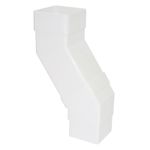 FLOPLAST 65mm Square Downpipe Adjustable Offset Bend - White - 2 PACK