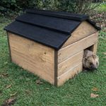 Handcrafted Heavy Duty Wooden Hedgehog House Shelter Hibernation Box Black Roof